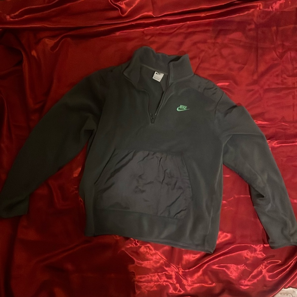 Nike Grey with Lime Green Lettering Crew Neck Soft Jacket